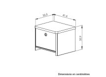 Chevet 1 porte OLYMPE - Dimensions