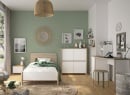 Commode 4 portes OLYMPE Blanc/Bois - 1