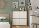 Commode 4 portes OLYMPE Blanc/Bois - 2