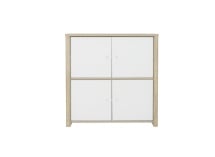 Commode 4 portes OLYMPE Blanc/Bois - 3