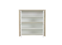 Commode 4 portes OLYMPE Blanc/Bois - 4