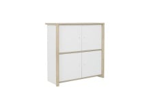 Commode 4 portes OLYMPE Blanc/Bois - 5