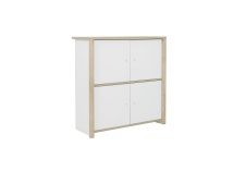 Commode 4 portes OLYMPE Blanc/Bois - 5
