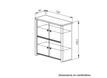 Commode 4 portes OLYMPE - Dimensions