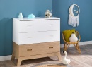 Commode 3 tiroirs EKKO Blanc/Chêne - 1