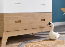 Commode 3 tiroirs EKKO Blanc/Chêne - 3