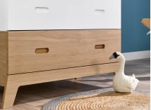 Commode 3 tiroirs EKKO Blanc/Chêne - 3