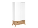 Armoire 2 portes 1 tiroir EKKO Blanc/Chêne - 2