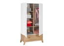 Armoire 2 portes 1 tiroir EKKO Blanc/Chêne - 4