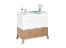 Commode 3 tiroirs EKKO Blanc/Chêne - 2