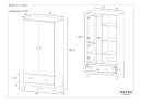 Armoire 2 portes 1 tiroir EKKO - Dimensions