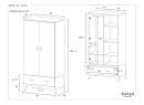 Armoire 2 portes 1 tiroir EKKO - Dimensions