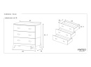 Commode 3 tiroirs EKKO - Dimensions