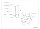Commode 3 tiroirs VOLT  - Dimensions
