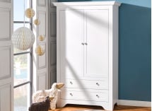 Armoire 2 portes 2 tiroirs SPARTE Blanc - 1