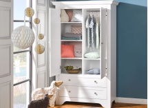 Armoire 2 portes 2 tiroirs SPARTE Blanc - 2