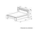 Lit double 160x200 tête de lit OSCAR - Dimensions