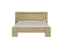 Lit double 160x200 avec tête de lit OSCAR Chêne - 5