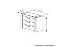 Commode 3 tiroirs OSCAR - Dimensions