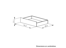 Tiroir de rangement lit OSCAR 140x190 - Dimensions