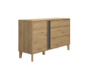 Commode 3 tiroirs 1 porte PAVEL Chêne - 4