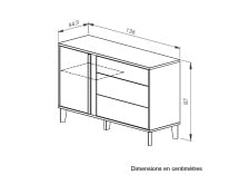 Commode 3 tiroirs 1 porte PAVEL - Dimensions