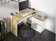 Bureau modulable ERIK Blanc/Chêne - 2