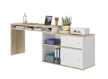 Bureau modulable ERIK Blanc/Chêne - 3