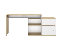 Bureau modulable ERIK Blanc/Chêne - 5