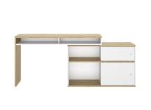 Bureau modulable ERIK Blanc/Chêne - 5