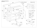 Lit mi-hauteur 90x190 ARLO - Blanc/Chêne - 10