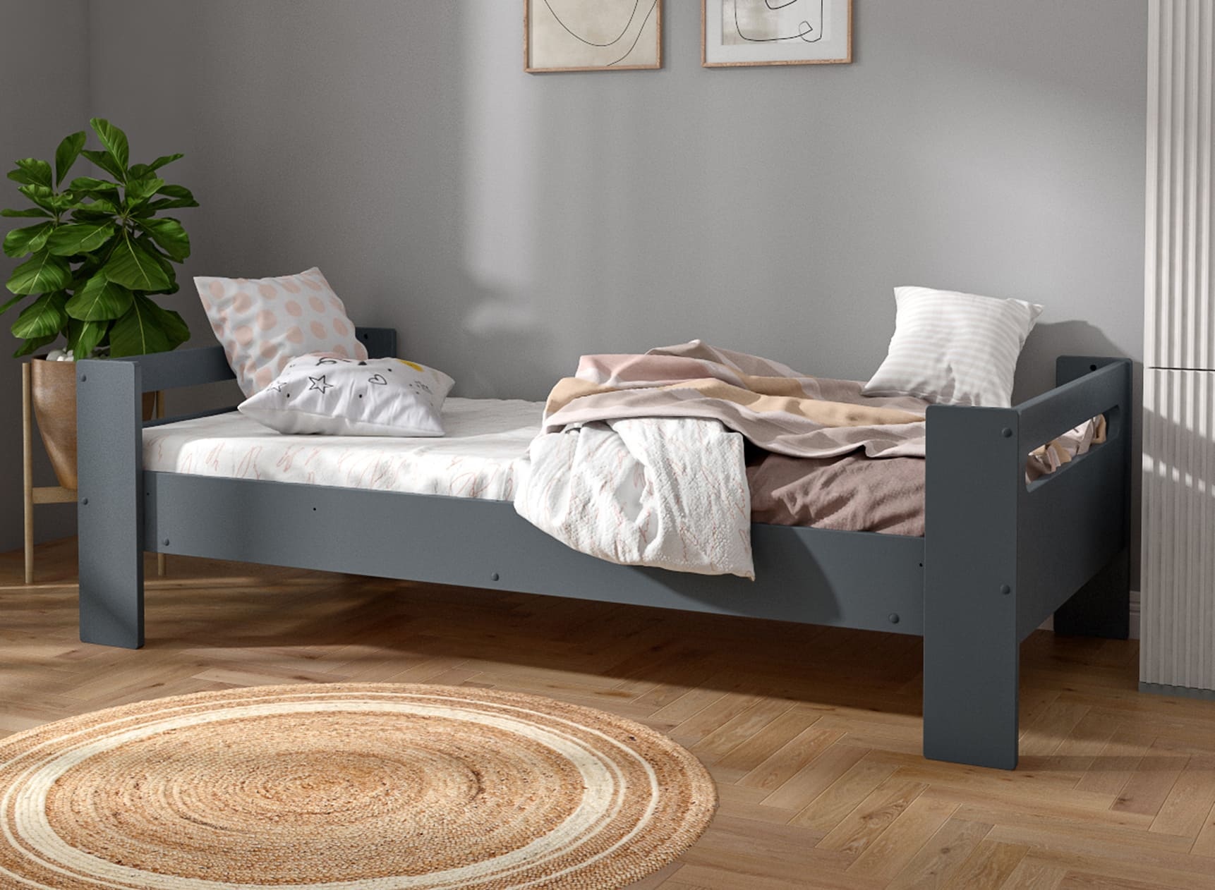 Lit enfant 90x190 LUKA Ardoise - 1