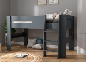 LUKA 90x190 mid-height bed - Slate