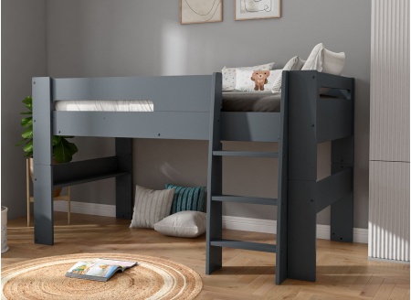 Lit mi-hauteur 90x190 LUKA Ardoise - 1