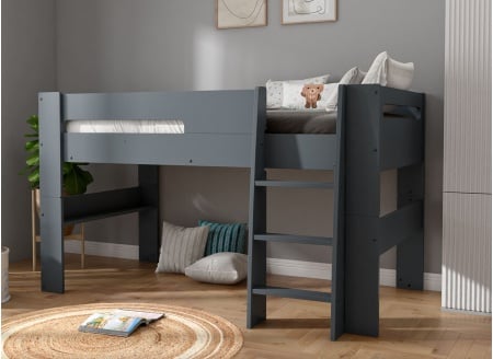 Lit mi-hauteur 90x190 LUKA Ardoise - 1