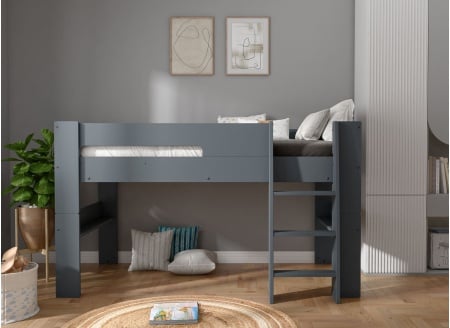 Lit mi-hauteur 90x190 LUKA Ardoise - 2