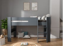 Lit mi-hauteur 90x190 LUKA Ardoise - 2