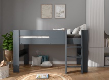 Lit mi-hauteur 90x190 LUKA Ardoise - 2