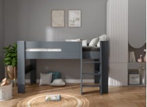 Lit mi-hauteur 90x190 LUKA Ardoise - 3