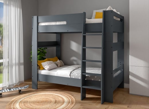 Sapgaks Letto a castello 90 * 200, letti a castello in ferro di forma classica,letto per bambini, letto matrimoniale, Adatto a bambini e adolescenti, Nero