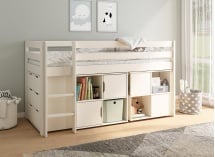 Lit mi-hauteur bureau et rangement 90x200 JADE - 2
