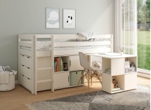 Lit mi-hauteur bureau et rangement 90x200 JADE - 1