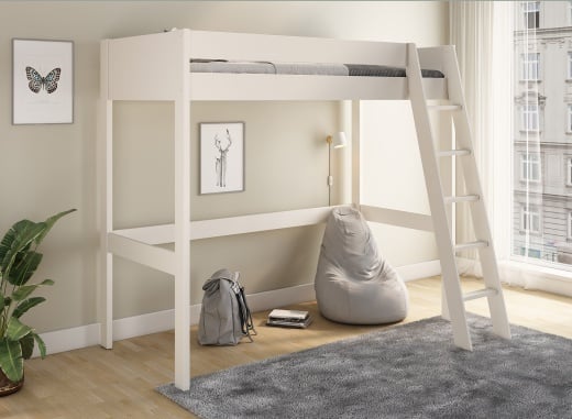 Letto a soppalco 90x200 SOHO Bianco: minimale e di design