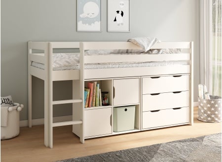 Lit mi-hauteur avec rangement 90x200 JADE - 1