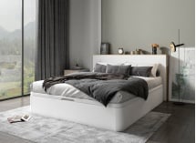 Lit coffre 160x200 avec tête de lit BASTIA - 1