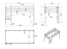 Lit mi-hauteur 90x200 JADE - 9