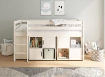 Lit mi-hauteur bureau et rangement 90x200 JADE - 3