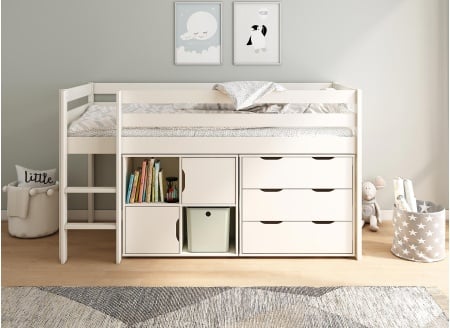 Lit mi-hauteur avec rangement 90x200 JADE - 2