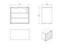 Commode 3 tiroirs JADE - Dimensions
