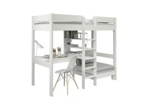 Lit mezzanine avec bureau 90x200 et fauteuil convertible CALVI